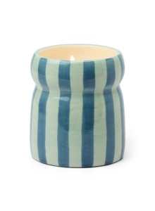 CAB0710EU Cabana 184g Blue Navy Striped Ceramic Candle Paddywax - Warm Cider